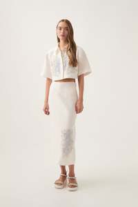 Womenswear: Mirrors Embroidered Midi Skirt