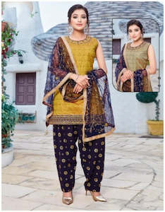 Silk Patiyala (Patiala) Kameez with Handwork