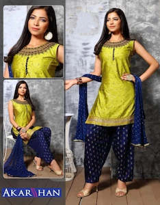 Silk Patiyala (Patiala) Kameez with Handwork