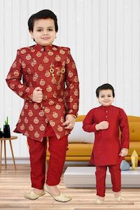 Kids Boy Indo Western Suit & Kurta Pajama Combo