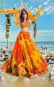 Tissue Readymade Lehenga Choli