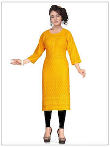 Yellow Chikankari Kurti