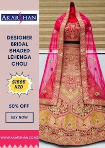 Unstitched Semi Stitched Lehenga: Designer Semi Stitched Bridal Shaded Lehenga Choli