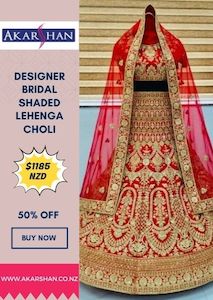 Designer Semi Stitched Bridal Shaded Lehenga Choli