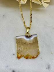 Womenswear: Citrine Slice Pendant