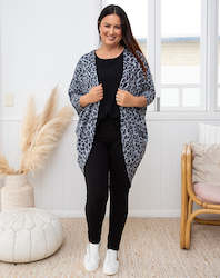 Leopard Festival Cardi - Grey