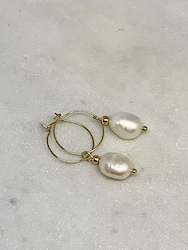 Fine Pearl Hoops