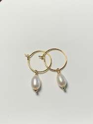 Womenswear: Fine Pearl Hoops - Small