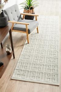 Aswan Brenda Natural White Runner Rug