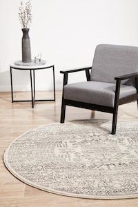 Carpet: Apadana  Jasper  Silver Round Rug