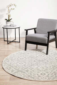 Apadana  Lila  Silver Round Rug