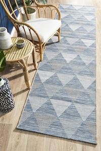 Terrace Geo Rug Blue Runner