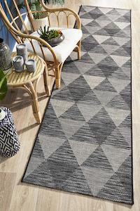 Terrace Geo Rug Black Runner