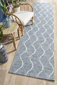 Terrace Denise Trellis Rug Blue Runner