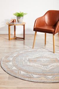 Aegina  Grey Round Rug