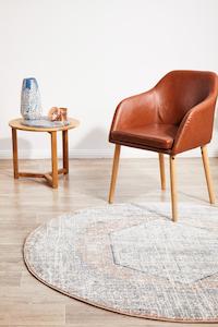 Aegina Peach Round Rug