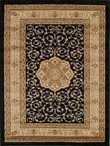 Medallion Classic Pattern Rug Black