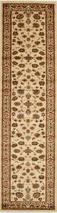 Traditional Floral Pattern Rug Runner Ivory