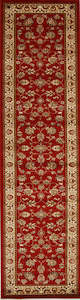 Traditional Floral Pattern Rug Runner Red