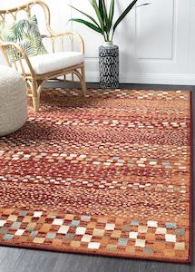 Asmita Squares Rust Rug