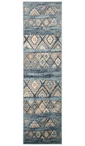 Asmita Contrast Blue Rug Runner