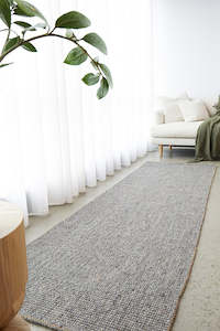 Hand Loomed Wool and Jute  Graphite Runner Rug