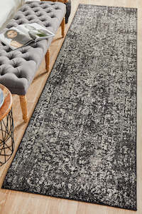 Esme Scape Charcoal Transitional Runner Rug