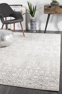 Aladdin Aliya White Grey Rustic Rug