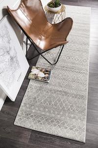 Aladdin Iman Grey Rustic Tribal Runner Rug