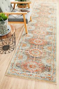 Artin Power Loomed Blue Runner Rug