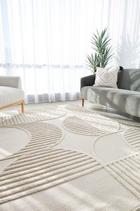 CONTEMPORARY PLAIN & TEXTURED CLEO-BEIGE RUG