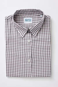 Aertex Wells Navy Mauve Check Short Sleeve Shirt