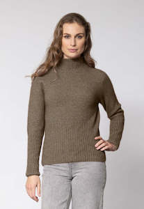 Noble Wilde Rib Turtleneck Jersey - Latte