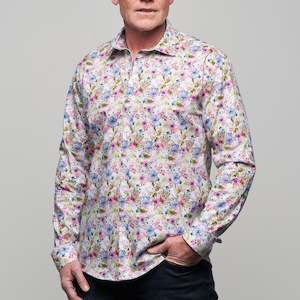 Menswear: Jimmy Fox Pink Floral Long Sleeve Shirt