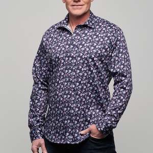 Jimmy Fox Navy Floral Long Sleeve Shirt