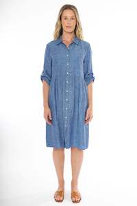 Jump 2 Pocket Linen Dress - Chambray