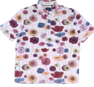 Menswear: Guide London Stretch Cotton Polo Short Sleeve Floral