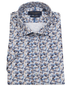 Guide London Geometric Print Short Sleeve Shirt