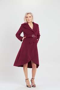 Menswear: Pink Ruby Wine Cosi A-Line Coat