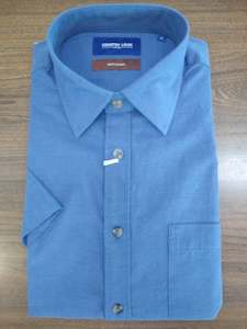 Menswear: Country Look Lucas Denim Blue Short Sleeve Shirt