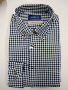 Country Look Navy and White Galway Long Sleeve shirt