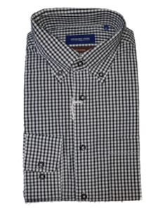 Menswear: Country Look Black and White Galway Long Sleeve shirt