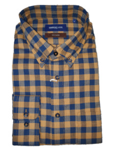 Country Look Galway Navy and Mustard Long Sleeve shirt