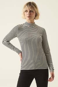 Garcia Off White and Black Stripe Long Sleeve T-Shirt