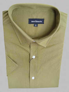 Menswear: Mechmoto Olive Green Short Sleeve Shirt