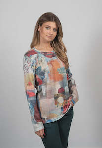 Kalisson Multi Round Neck Long Sleeve Top