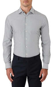 Menswear: Gibson Motion Classic White and Denim Stripes Long Sleeve Shirt