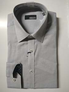 Menswear: Gibson Flame Navy micro diamond pattern on white Long Sleeve Shirt