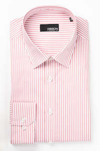 Menswear: Gibson Flame White Striped Long Sleeve Shirt