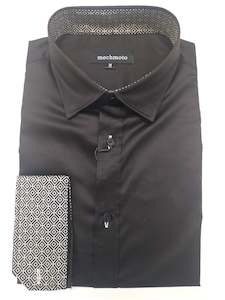 Menswear: Mechmoto Black Stretch Long Sleeve Shirt